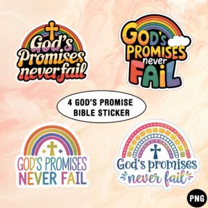 God's Promises Never Fail Bible Sticker | Digital Download